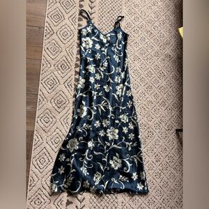 Jones New York Floral Maxi Dress in Navy and Cream